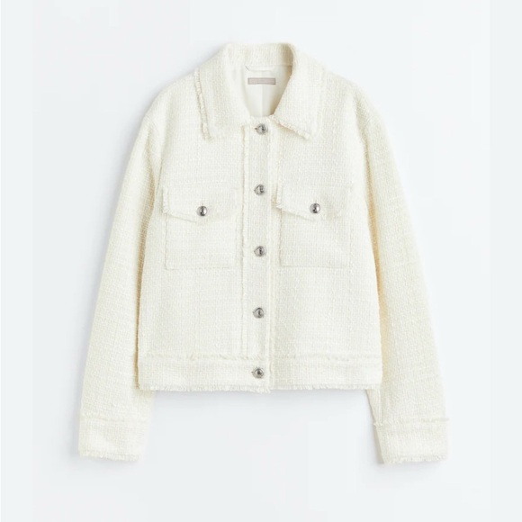 H&M Women Fringe-Trimmed Boucle Jacket - Picture 1 of 8